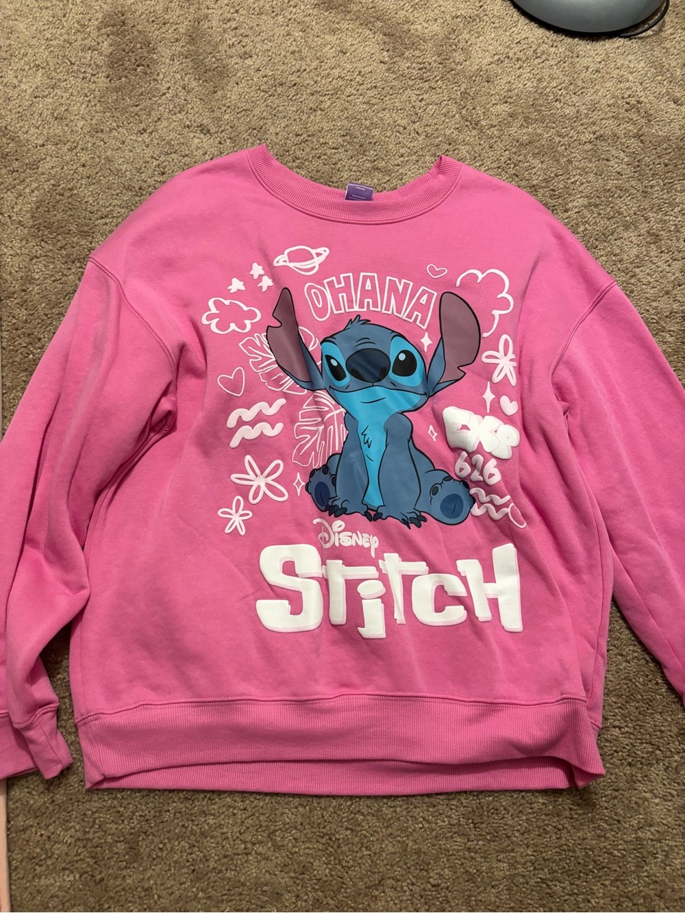 Hybrid Apparel Pink Disney Stitch Crewneck Sweatshirt
